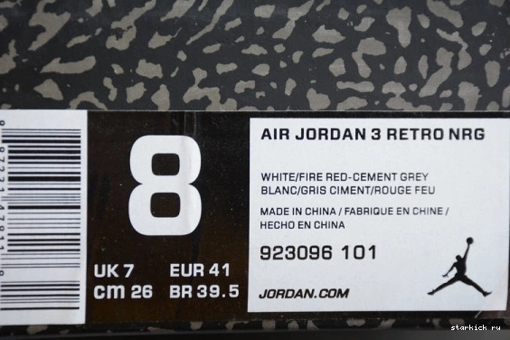 White Air 923096-101 Free 3 Cement 923096-101 Retro Jordan Throw Line 0717